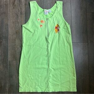 Vintage the Disney store lime green Winnie the Pooh and piglet tank top dress